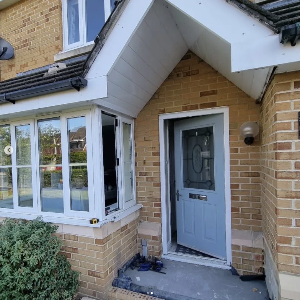 Before — Agate grey composite door and porch