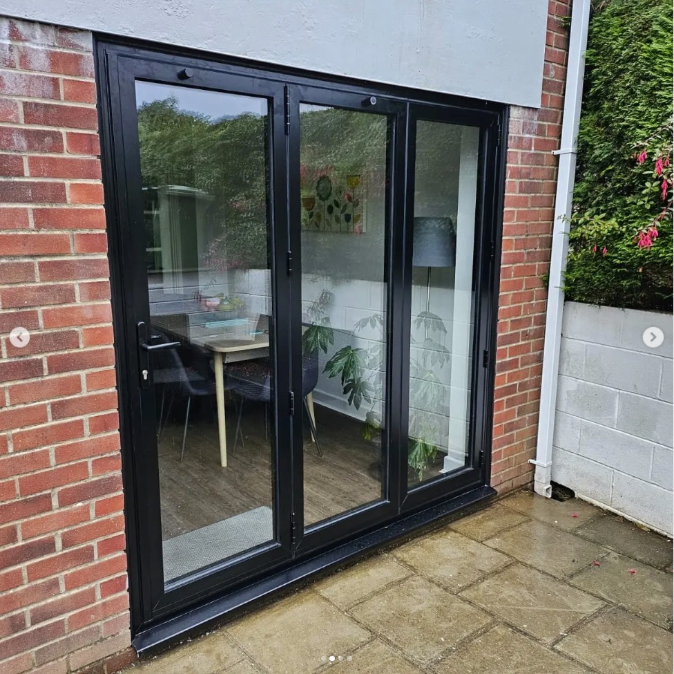 Black aluminium bifold doors